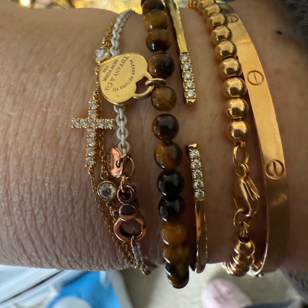 Tiffany&Co tigereye bracelet GOLD HEART RARE